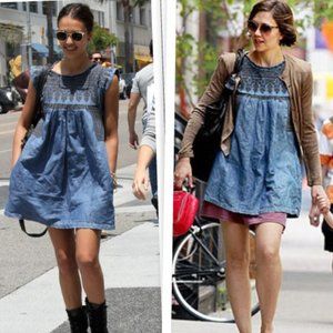 Blogger favorite! Embroidered denim dress.